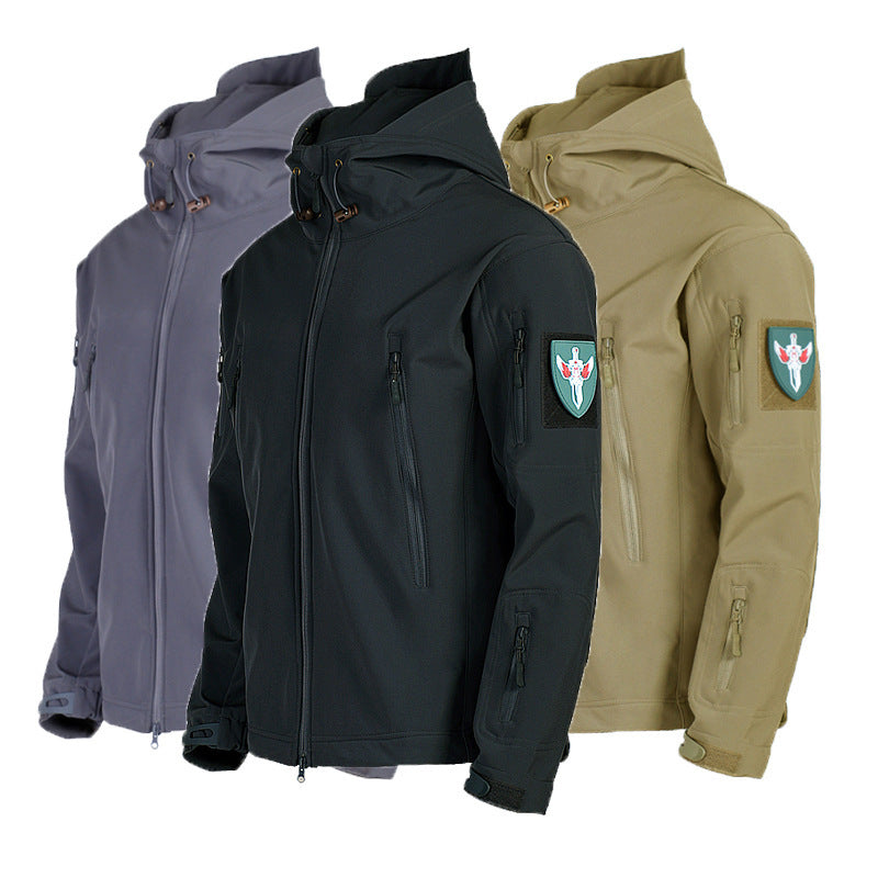 MEN'S FLEECE LINED TACTICAL SOFTSHELL JACKET & WATERPROOF PANTS SET
