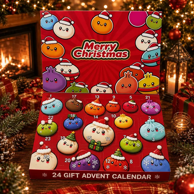 🎄🎄🎄CHRISTMAS 24 DAYS DUMPLING SQUISHY ADVENT CALENDAR, KIDS CHRISTMAS GIFT
