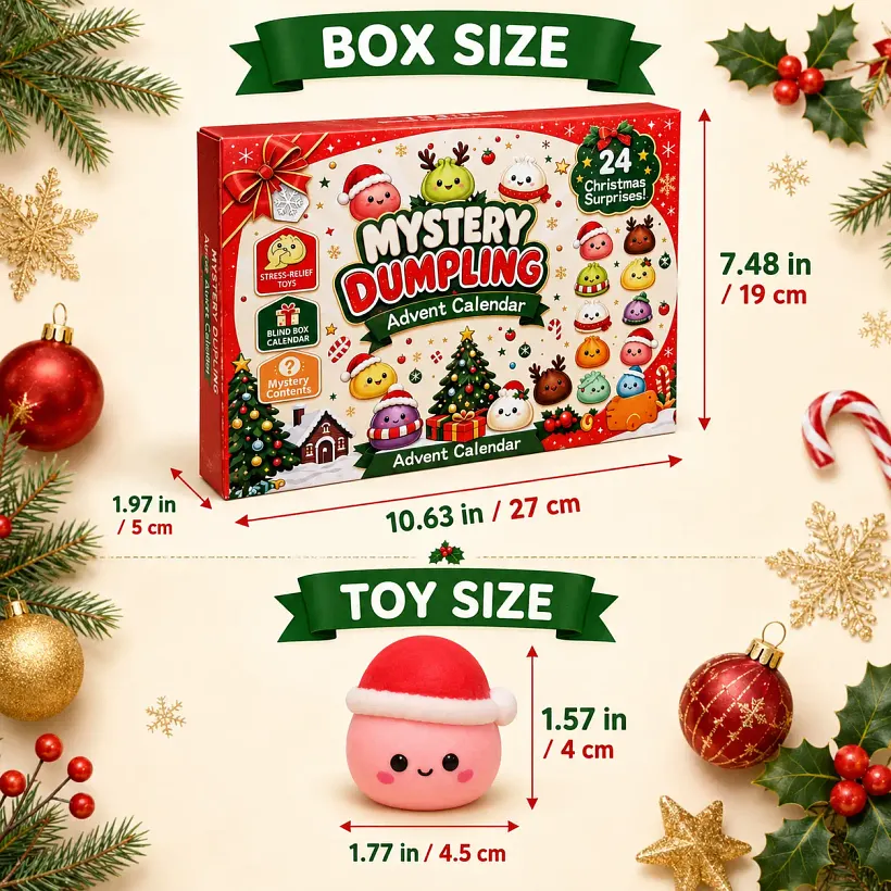 🎄🎄🎄CHRISTMAS 24 DAYS DUMPLING SQUISHY ADVENT CALENDAR, KIDS CHRISTMAS GIFT