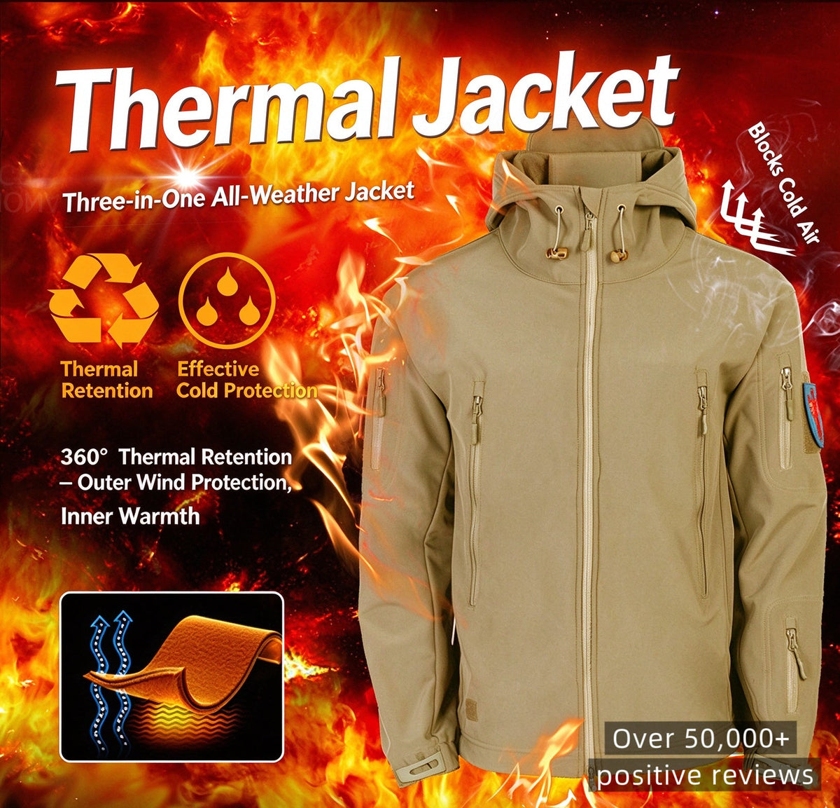 MEN'S FLEECE LINED TACTICAL SOFTSHELL JACKET & WATERPROOF PANTS SET