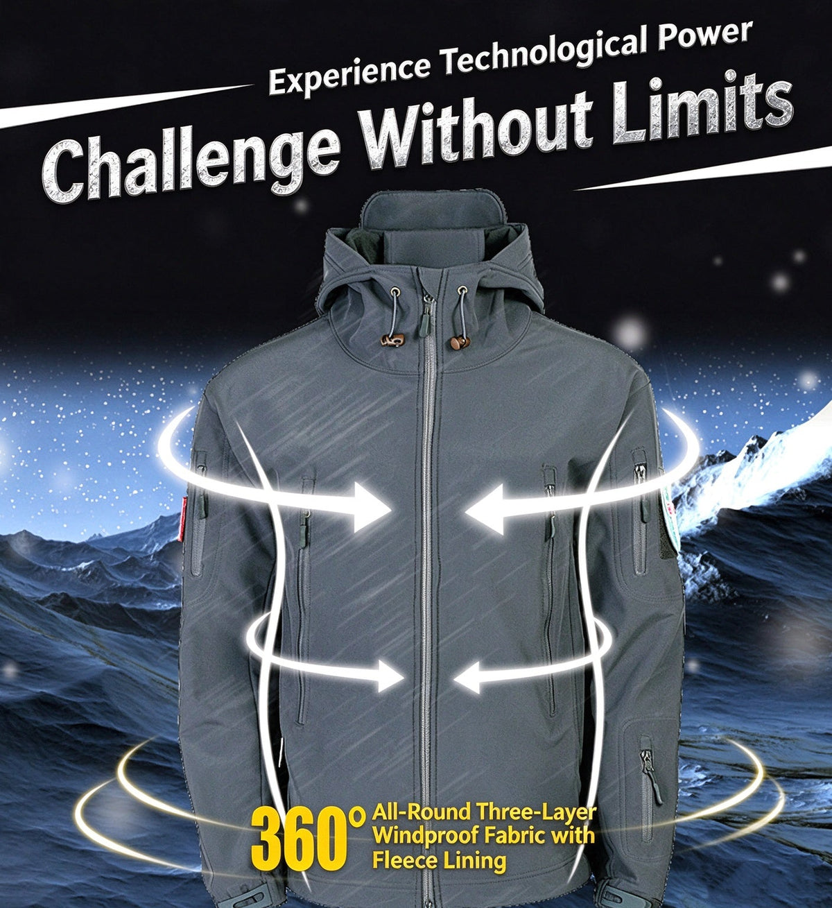 MEN'S FLEECE LINED TACTICAL SOFTSHELL JACKET & WATERPROOF PANTS SET