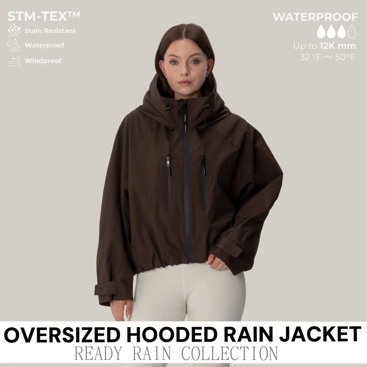 WOMEN’S OVERSIZED HOODED RAIN JACKET