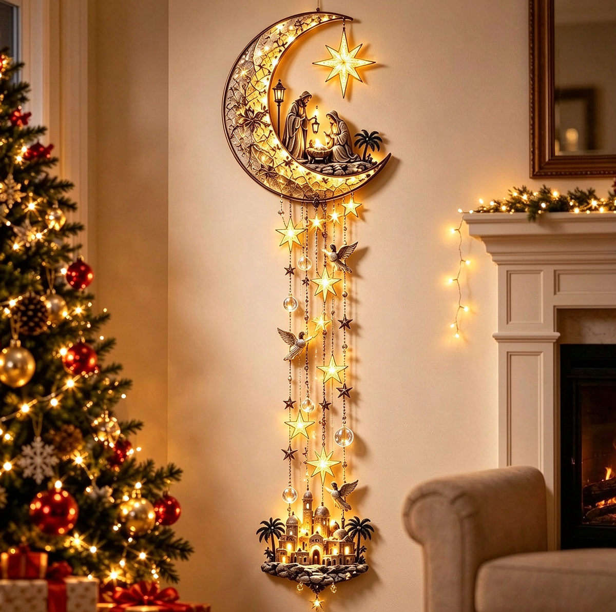 ✨Last Day 50% OFF✨✝️ Bethlehem Star™ – Lighted Nativity Wall Decor
