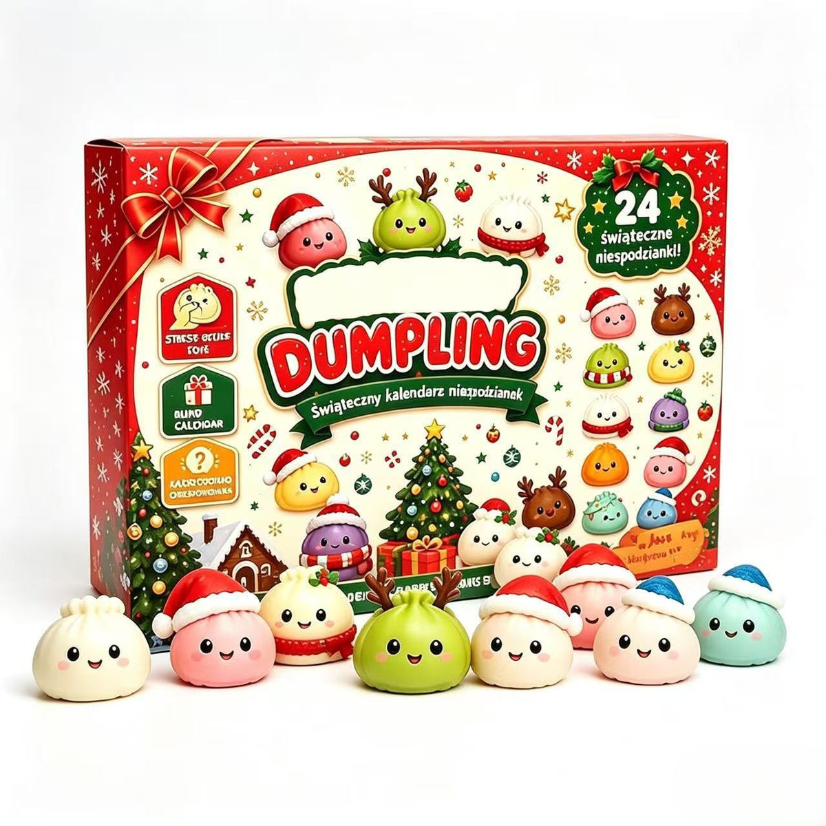 🎄🎄🎄CHRISTMAS 24 DAYS DUMPLING SQUISHY ADVENT CALENDAR, KIDS CHRISTMAS GIFT
