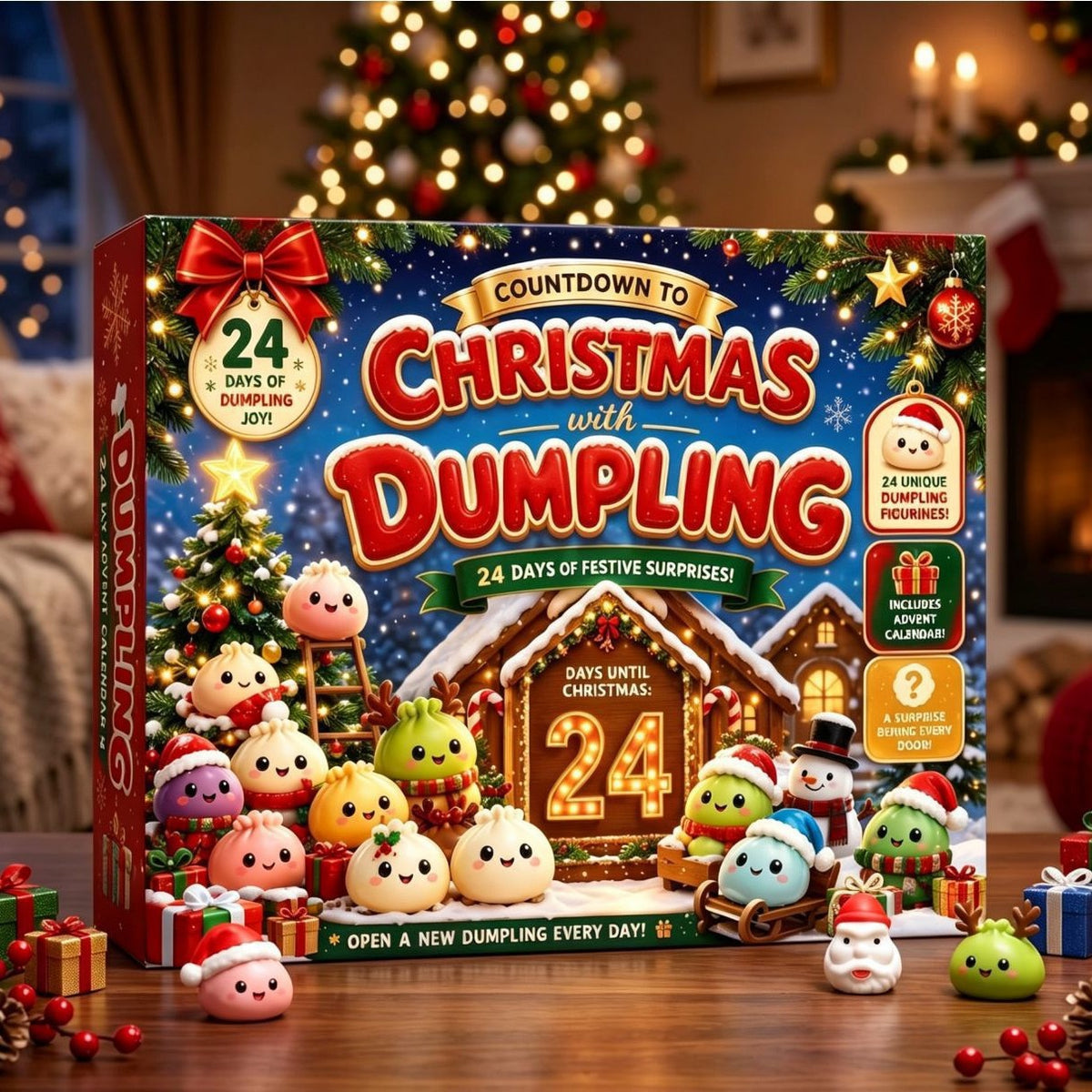 🎄🎄🎄CHRISTMAS 24 DAYS DUMPLING SQUISHY ADVENT CALENDAR, KIDS CHRISTMAS GIFT